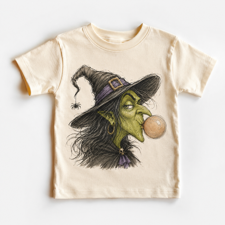 Witch Blowing Bubbles Halloween T-Shirt – Funny Spooky Witch Graphic Tee