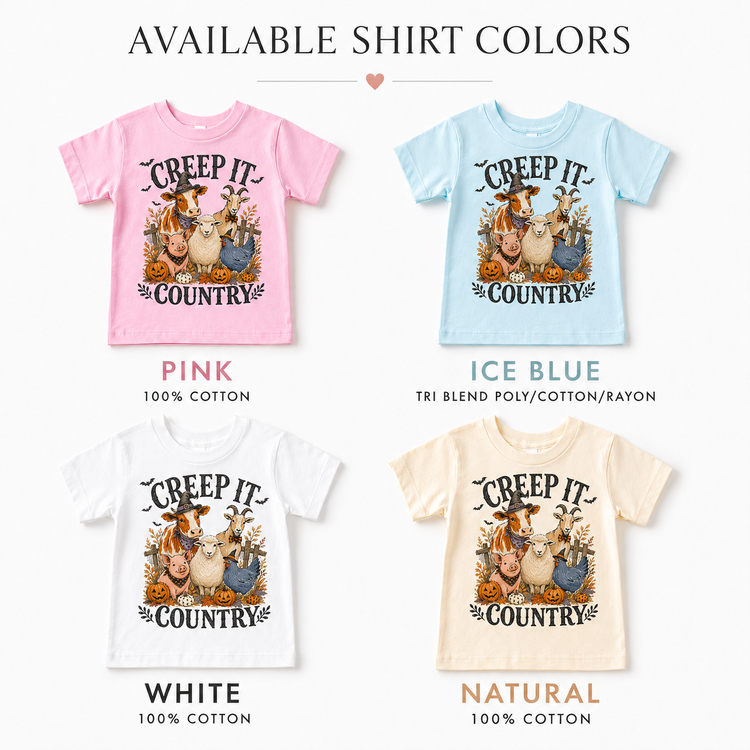 Creep It Country Halloween Shirt, Kids Farm Animal Tee, Pumpkin Barnyard Fall Outfit