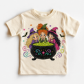 Kids Halloween Three Witches Cauldron – Cute Spooky Witch graphic T-shirt by Madi Moosh