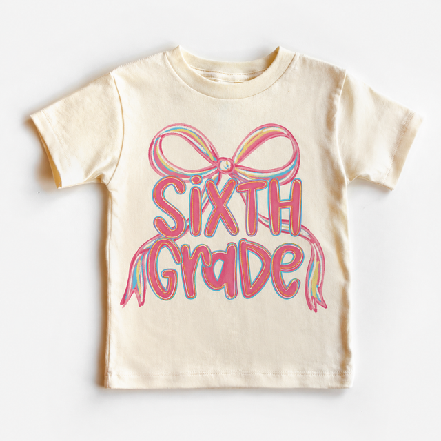 Back to School Sixth Grade Bow, Girls First Day Of 6th Grade School graphic T-shirt by Madi Moosh