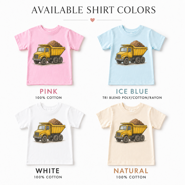 Dump Truck Construction T-Shirt - Sketch Art Tee
