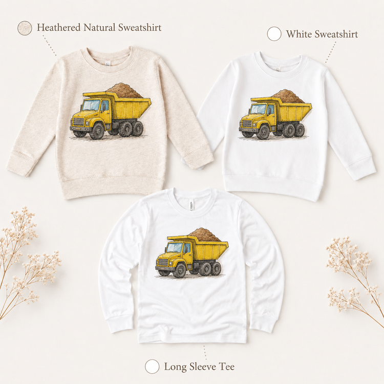 Dump Truck Construction T-Shirt - Sketch Art Tee