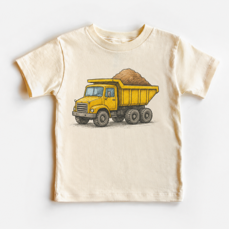 Dump Truck Construction T-Shirt - Sketch Art Tee