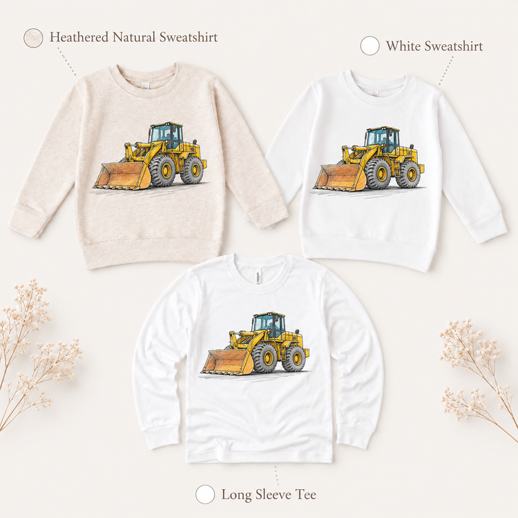Bulldozer Construction T-Shirt - Sketch Art Tee