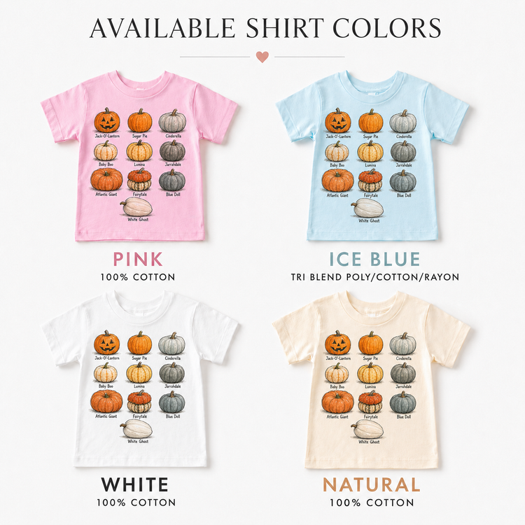 Pumpkin Varieties Kids Fall Graphic Tee - Pumpkin Patch T-Shirt