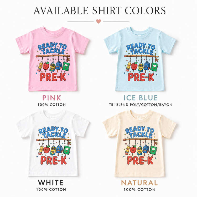 Ready To Tackle Pre-K Fishing Graphic Tee, Fish Back To School Shirt, Boys First Day Of School T-Shirt