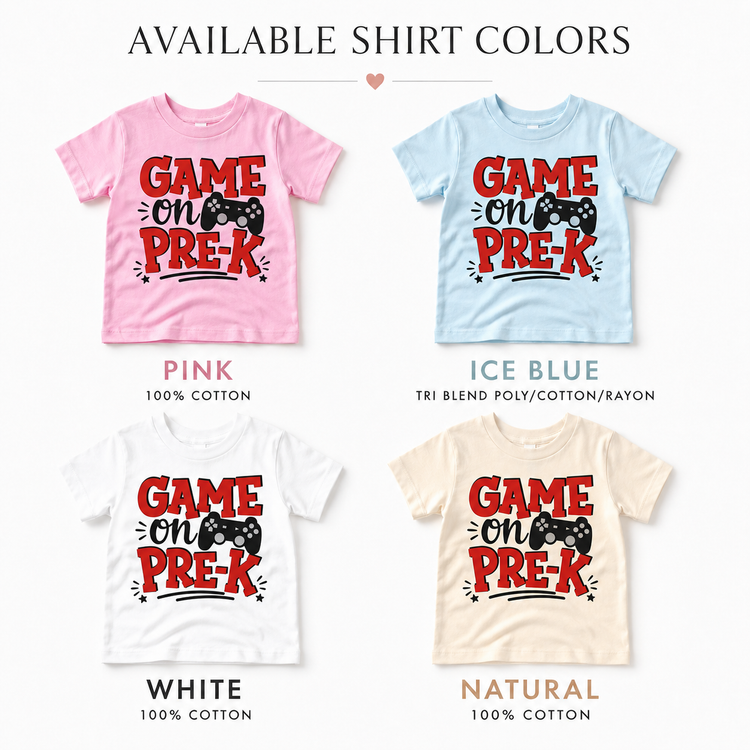 Game On Pre-K Video Game Controller Kids Shirt – Back to School Gamer Graphic Tee