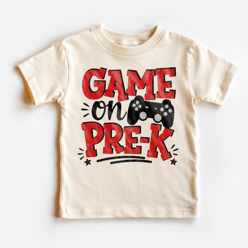 Game On Pre-K Video Game Controller Kids Shirt – Back to School Gamer Graphic Tee