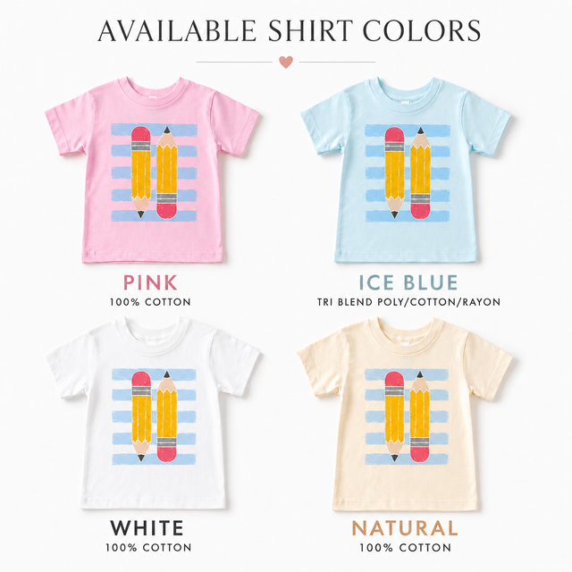 Back to School Pencil  Toddler Shirt, Blue Stripe  School Tee, Preschool Kindergarten Outfit