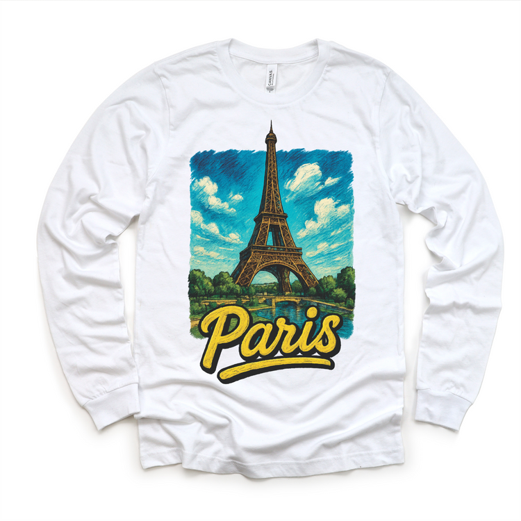 Threadrock Men's Eiffel Tower Paris France T-Shirt - French Pride Graphic Tee (S-3XL)
