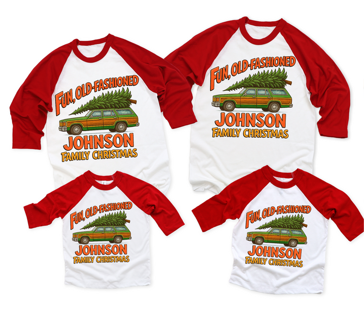 Fun Old Fashioned Family Christmas Shirt - Personalized Christmas Tee