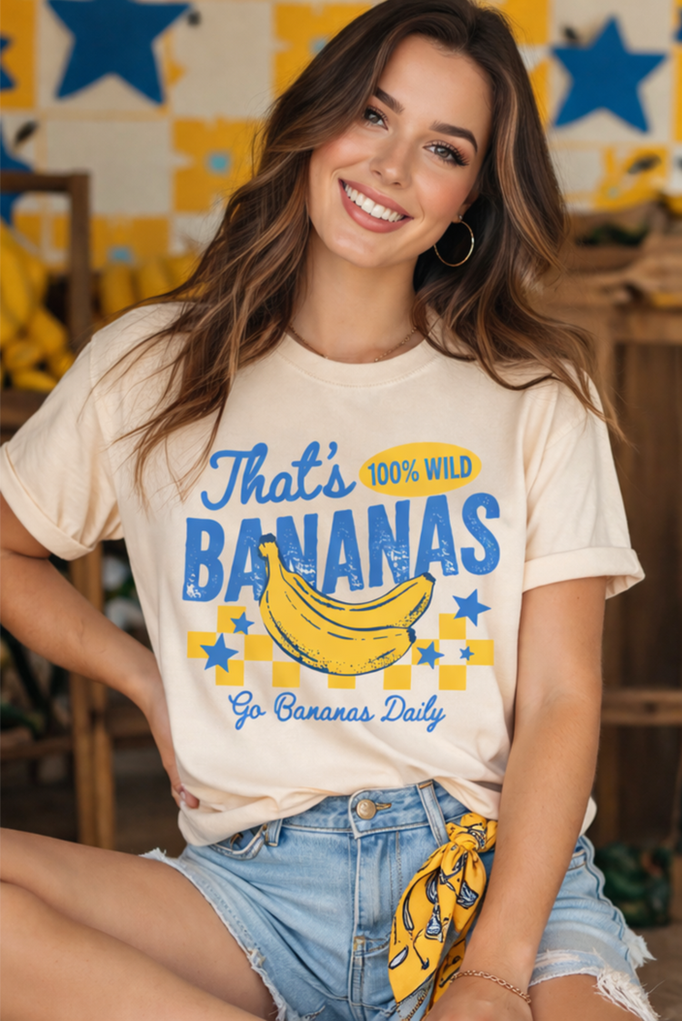 That’s Bananas Retro Graphic Tee – Funny Banana Shirt – Trendy Summer Boutique Tee – Women’s Graphic Tee