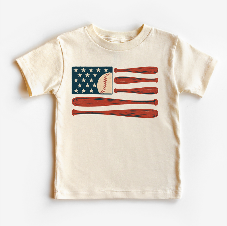 Baseball American Flag Shirt – Patriotic Baseball Tee – Kids USA Baseball Shirt – 4th of July Outfit