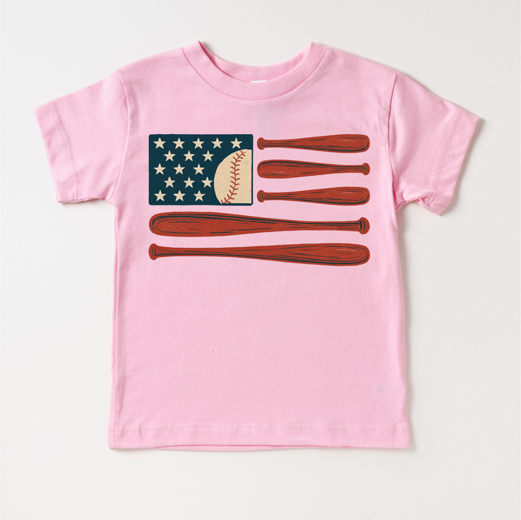 Baseball American Flag Shirt – Patriotic Baseball Tee – Kids USA Baseball Shirt – 4th of July Outfit