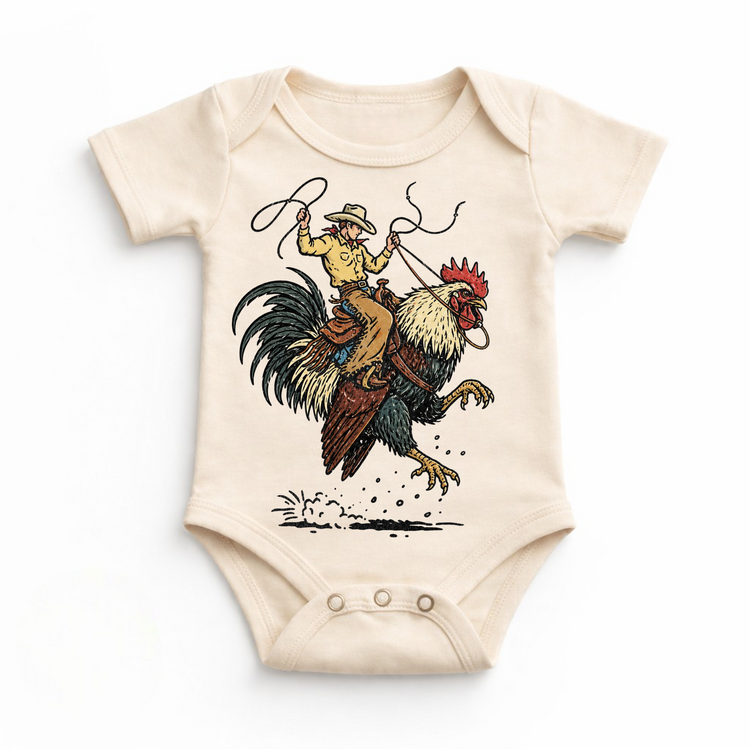 Cowboy Riding Rooster Shirt, Funny Western Kids Tee, Rodeo Chicken Shirt, Country Kids Graphic Tee, Vintage Western Shirt