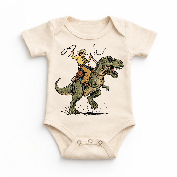 Cowboy Riding Dinosaur Shirt, T-Rex Cowboy Tee, Western Dino Kids Shirt, Funny Rodeo Dinosaur Shirt, Vintage Kids Graphic Tee