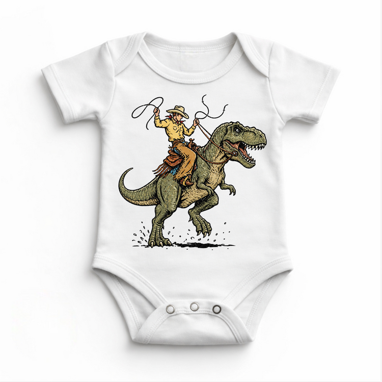 Cowboy Riding Dinosaur Shirt, T-Rex Cowboy Tee, Western Dino Kids Shirt, Funny Rodeo Dinosaur Shirt, Vintage Kids Graphic Tee