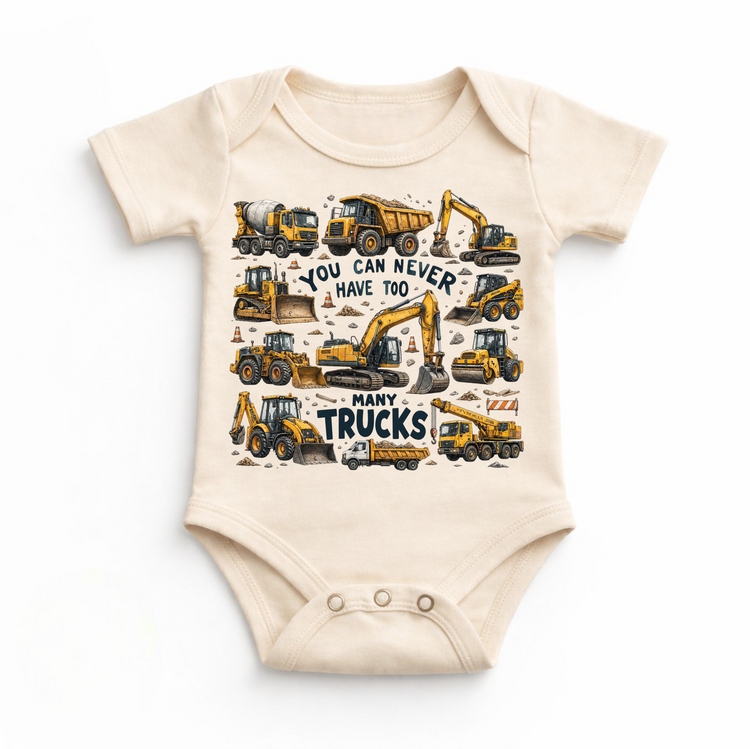 You Can Never Have Too Many Trucks Kids T-Shirt – Construction Vehicles Shirt – Toddler & Youth Tee