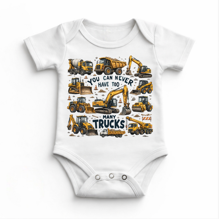 You Can Never Have Too Many Trucks Kids T-Shirt – Construction Vehicles Shirt – Toddler & Youth Tee