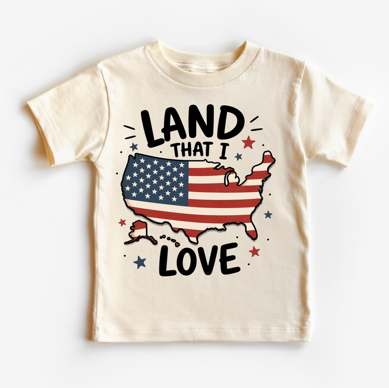 Land That I Love Kids Shirt – Patriotic USA Tee – 4th of July Outfit – American Flag Graphic Shirt