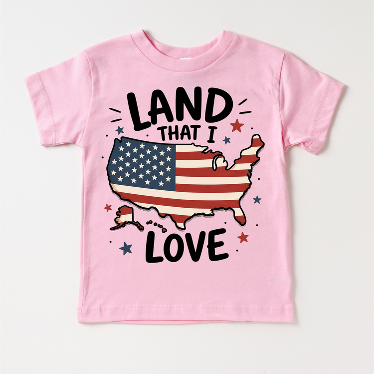 Land That I Love Kids Shirt – Patriotic USA Tee – 4th of July Outfit – American Flag Graphic Shirt