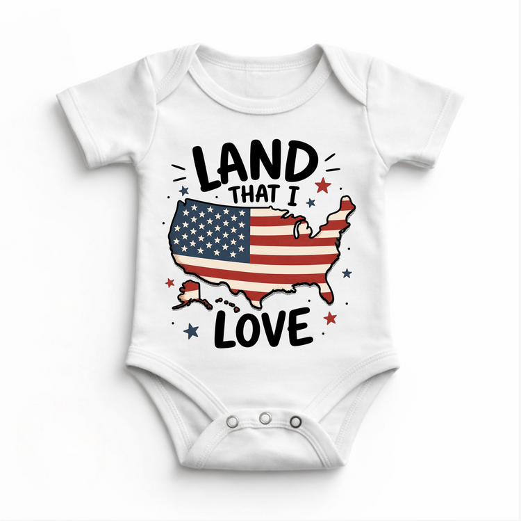 Land That I Love Kids Shirt – Patriotic USA Tee – 4th of July Outfit – American Flag Graphic Shirt