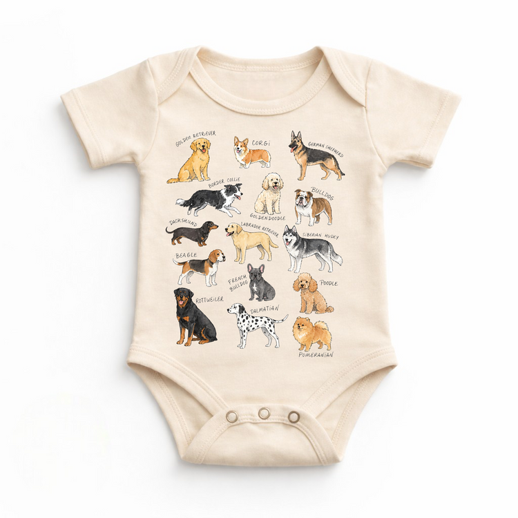 Dog Breeds Shirt | Kids Dog Lover T-Shirt | Puppy Breed Chart Tee | Animal Lover Shirt
