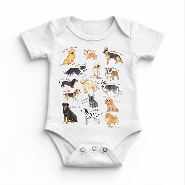 Dog Breeds Shirt | Kids Dog Lover T-Shirt | Puppy Breed Chart Tee | Animal Lover Shirt