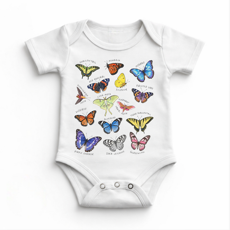 Kids Butterfly Shirt, Educational Insect Graphic Tee, Nature T-Shirt for Boys and Girls