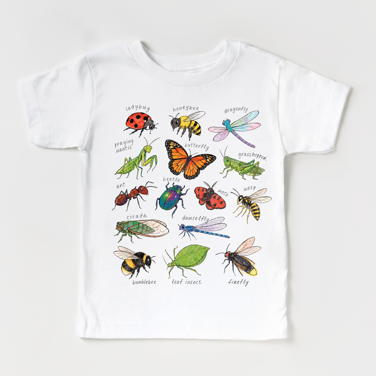 Names Of Insects Bug Chart Shirt | Kids Insect T-Shirt | Educational Nature Tee | Bug Lover Shirt