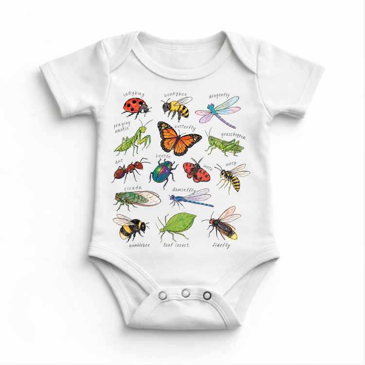 Names Of Insects Bug Chart Shirt | Kids Insect T-Shirt | Educational Nature Tee | Bug Lover Shirt