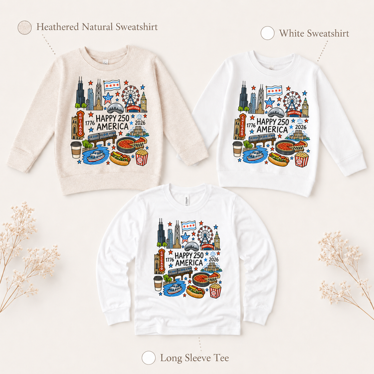 Chicago America 4th Of July 250 Shirt – Patriotic Chicago Tee – USA 250 Celebration Shirt – Chicago 4th of July Tee