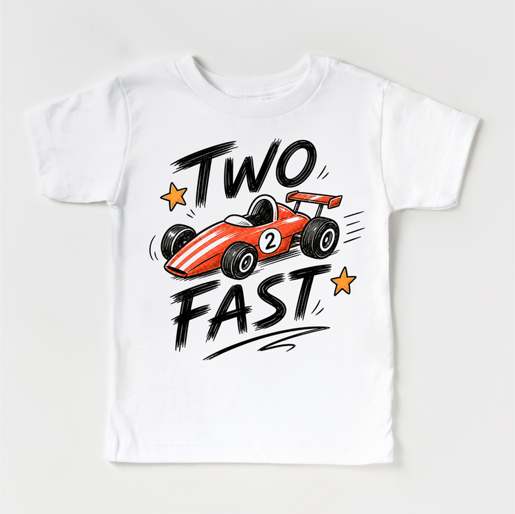 Two Fast Race Car Birthday Shirt | 2nd Birthday Racing Tee | Boys Race Car Birthday Party Shirt