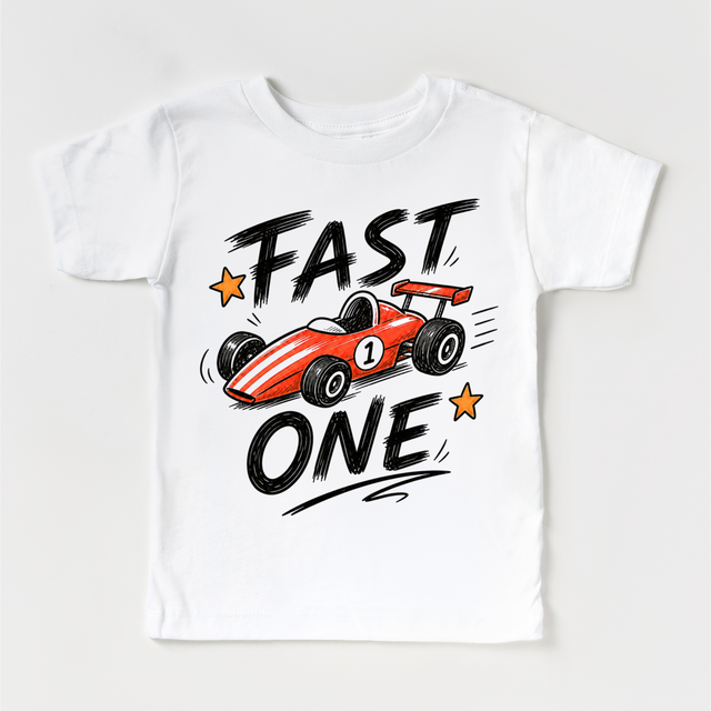Fast One Race Car Birthday Shirt | First Birthday Racing Tee | Boys 1st Birthday Race Car Shirt