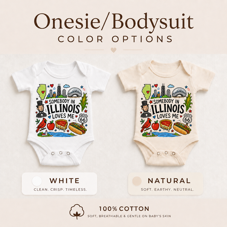 Illinois Kids Graphic T-Shirt, Somebody in Illinois Loves Me Tee, Chicago Toddler Shirt, Midwest Doodle Design