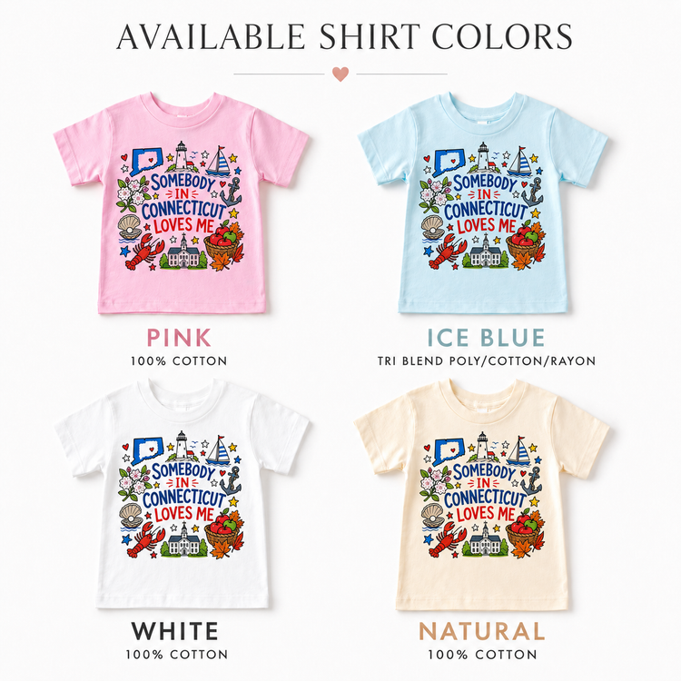 Somebody in Connecticut Loves Me Kids Shirt, Connecticut Toddler T-Shirt, Coastal State Graphic Tee