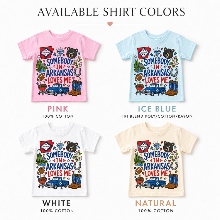 Somebody In Arkansas Loves Me Kids Graphic Tee, Southern State Pride Shirt