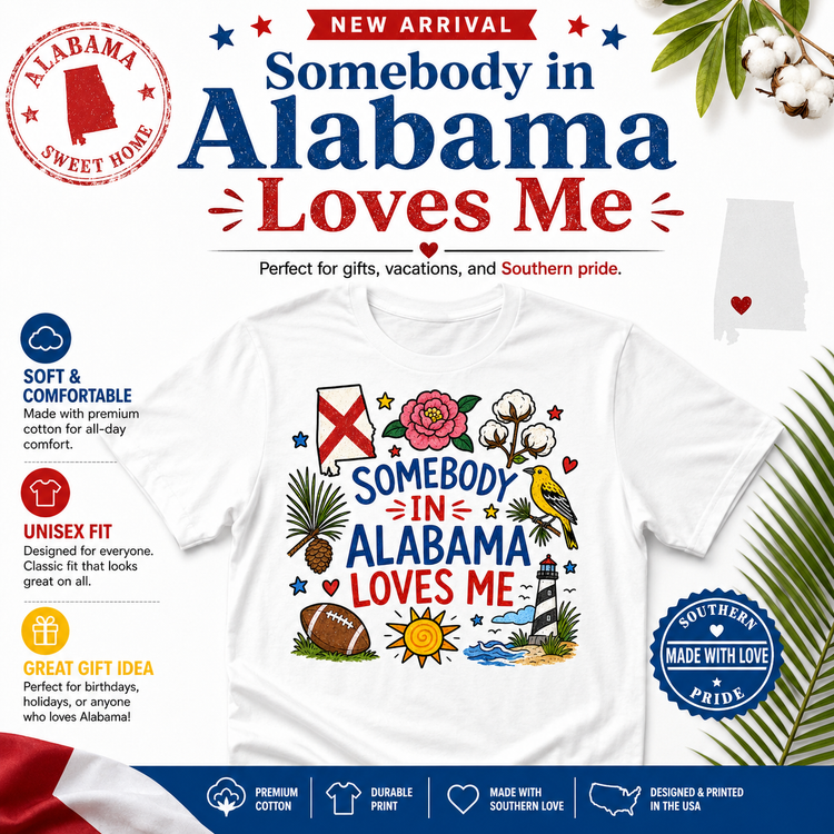 Somebody In Alabama Loves Me Kids Shirt, Alabama State Love Tee, Southern Family Gift Shirt