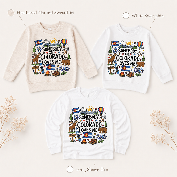 Somebody in Colorado Loves Me Kids Graphic Tee, Colorado Souvenir Toddler Shirt