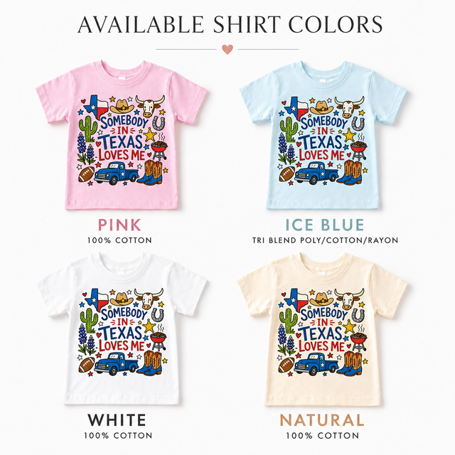Somebody in Texas Loves Me Kids Graphic Tee | Texas Souvenir Shirt | Western Toddler Tee | State Pride Kids Shirt