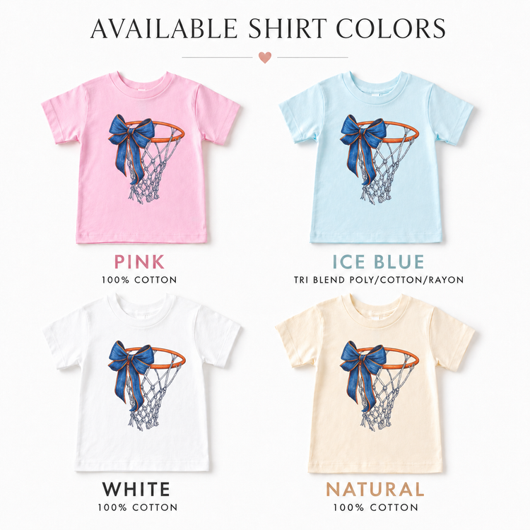 Basketball Bow Shirt, Girls Basketball Graphic Tee, Sports Coquette T-Shirt for Kids and Adults
