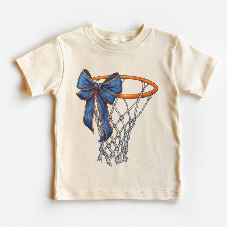 Basketball Bow Shirt, Girls Basketball Graphic Tee, Sports Coquette T-Shirt for Kids and Adults