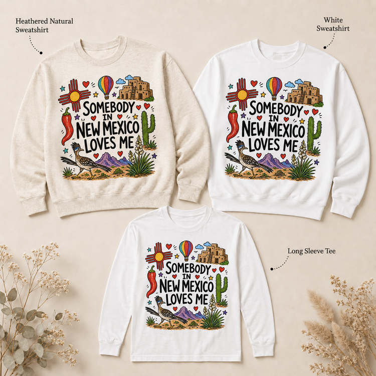Somebody in New Mexico Loves Me Kids Graphic Tee, New Mexico Souvenir Shirt
