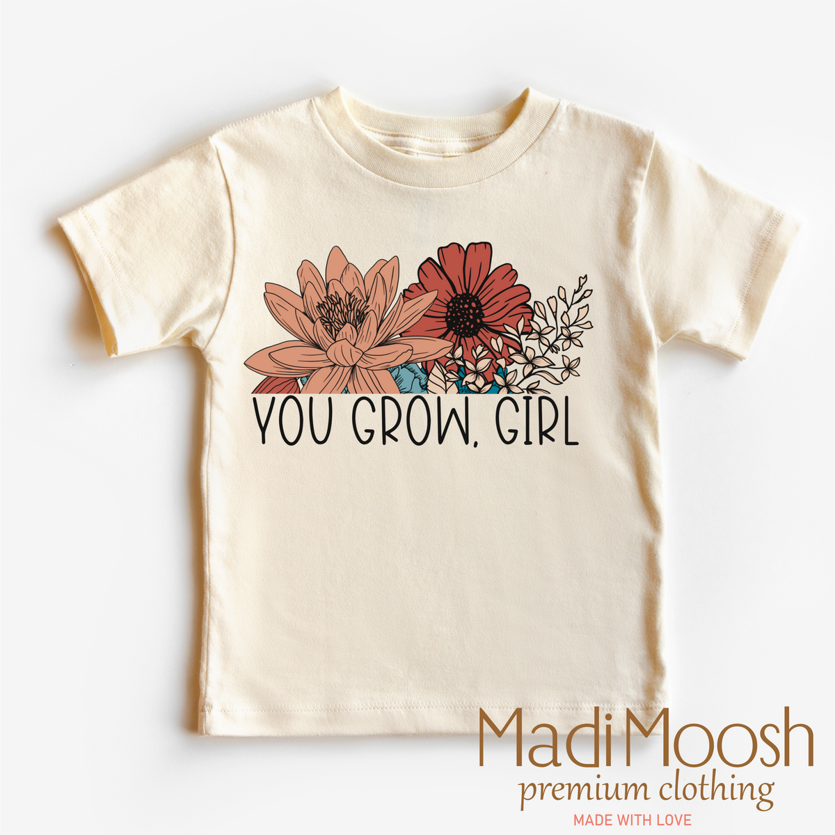 You Grow Girl Flowers Shirt - Boho Tee - Madi Moosh Boutique