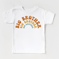 Retro Big Brother Siblings Family design on a white garment.