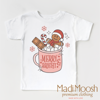 Merry and Bright Christmas White shirt mockup