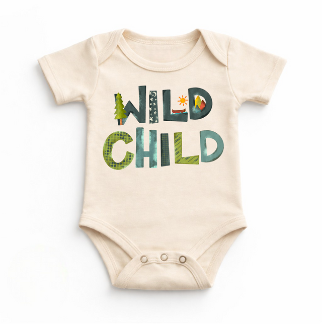 Wild Child Outdoor Camping Bodysuit - Baby Bodysuit - Madi Moosh Boutique