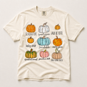 Pumpkin varieties fall graphic shirt in ivory