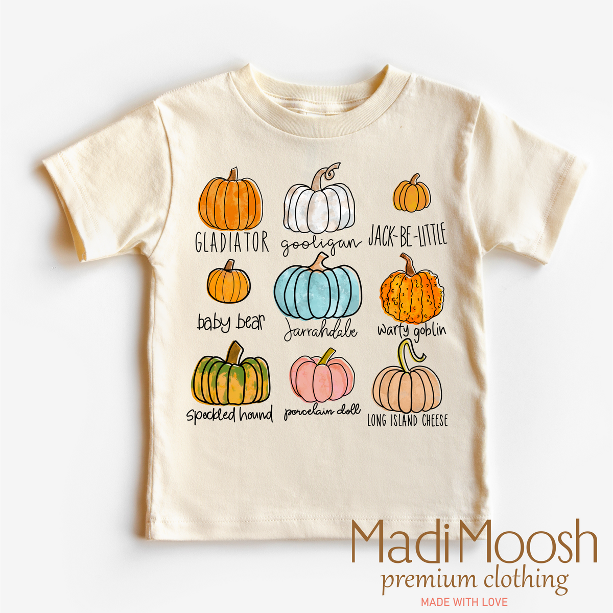Pumpkin Patch Fall graphic T-shirt by Madi Moosh