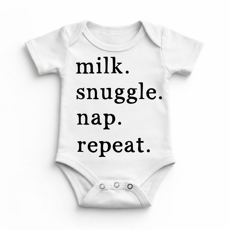 Milk Snuggle Nap Repeat Bodysuit - Baby Bodysuit